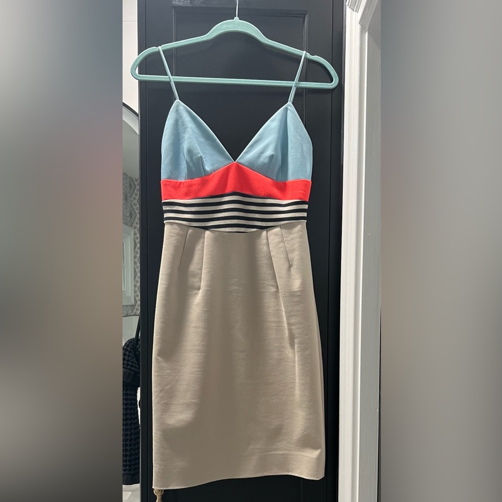 L’agence dress multi color low cut ,dressy beautifully tailored